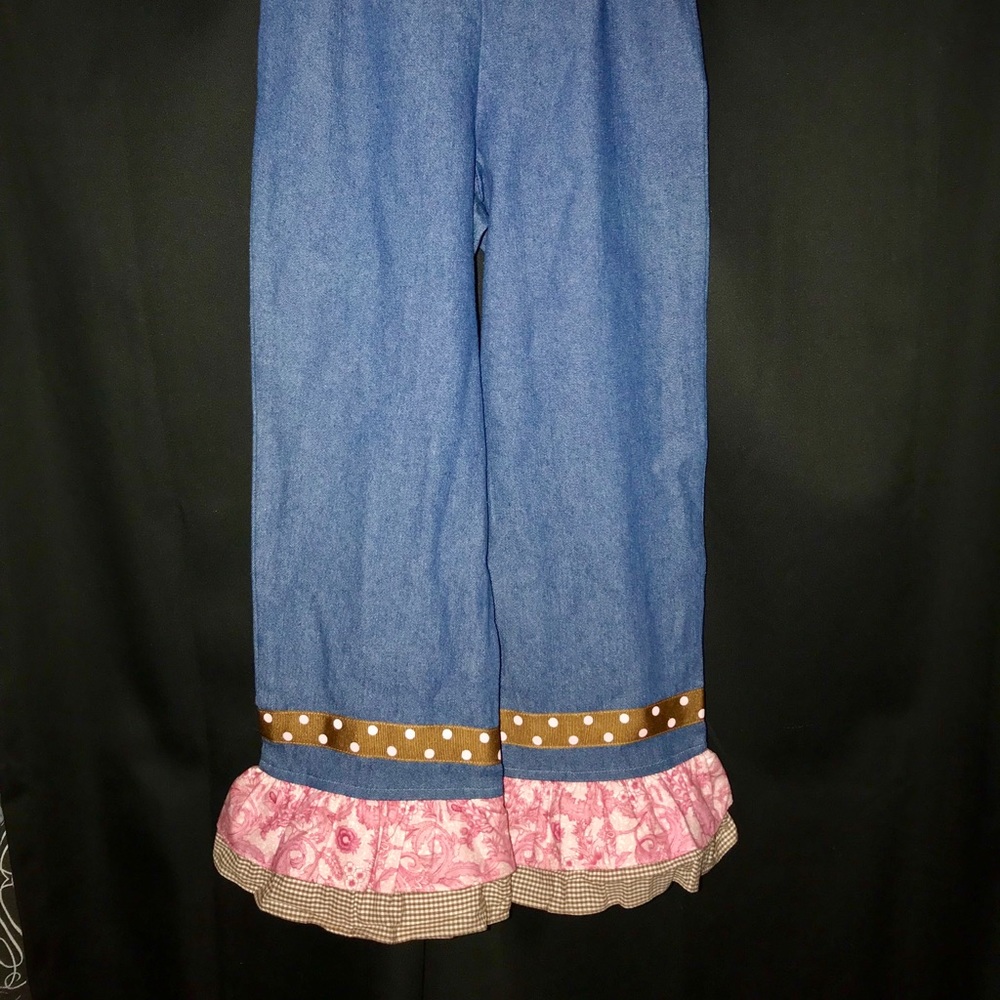 Denim Pants w/ Tiered Ruffles-Bailey Boys